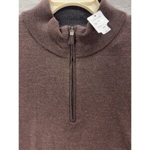 NWT Orvis 100% Merino Wool Quarter Zip Sweater 2.0 Men XXL Brown Long Sleeve